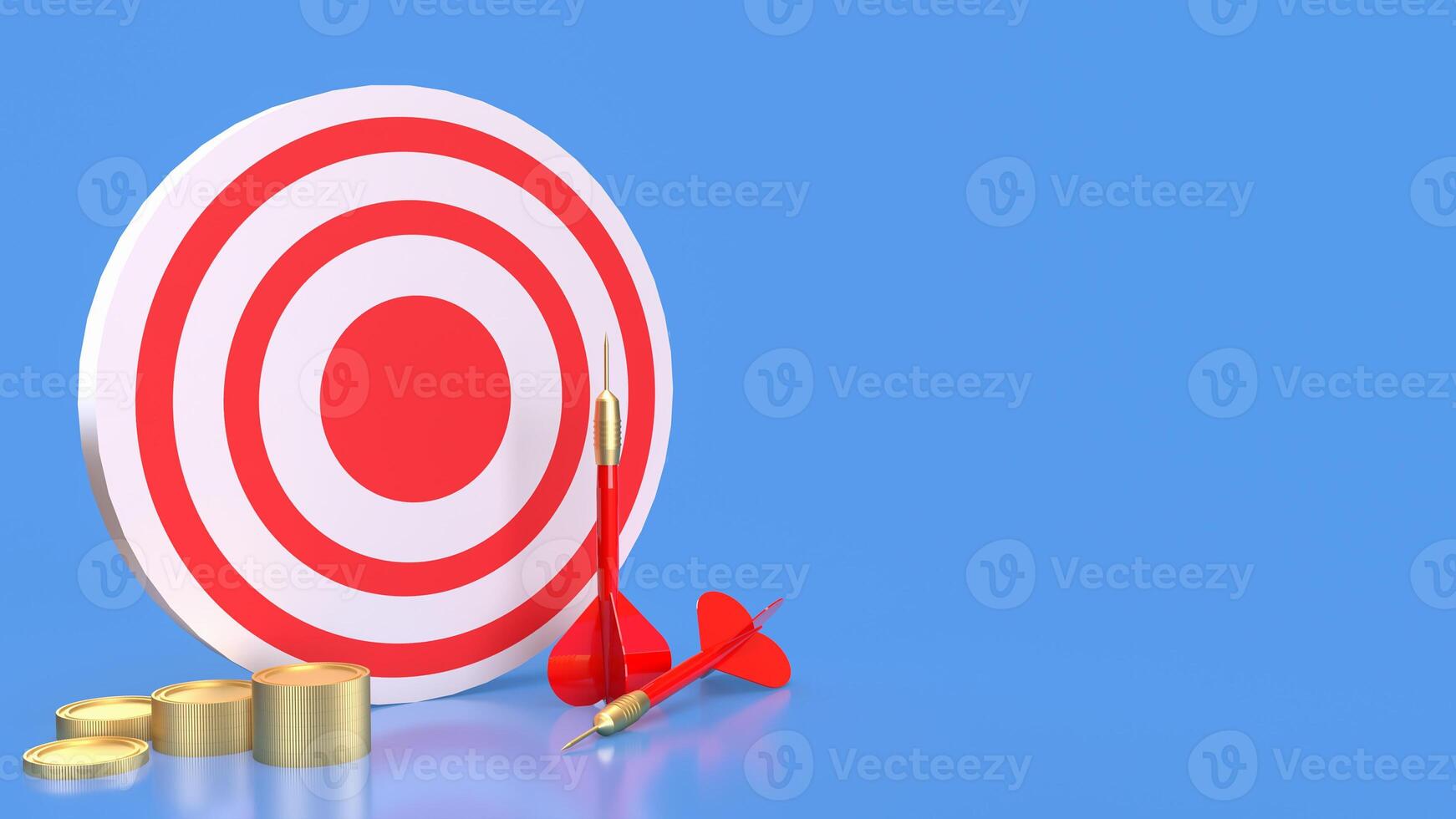 The Dartboard and coins for Business concept 3d rendering. photo