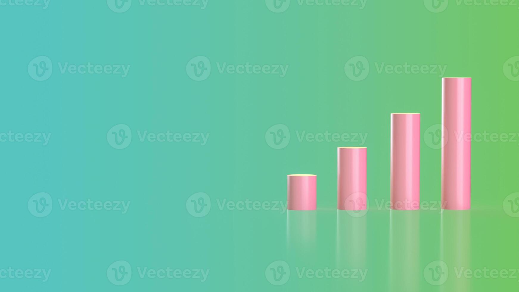 The pink chart for business concept 3d rendering photo