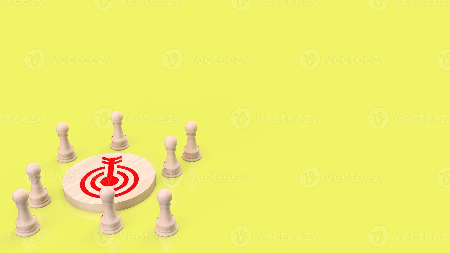 The target and chess for Business concept 3d rendering. photo