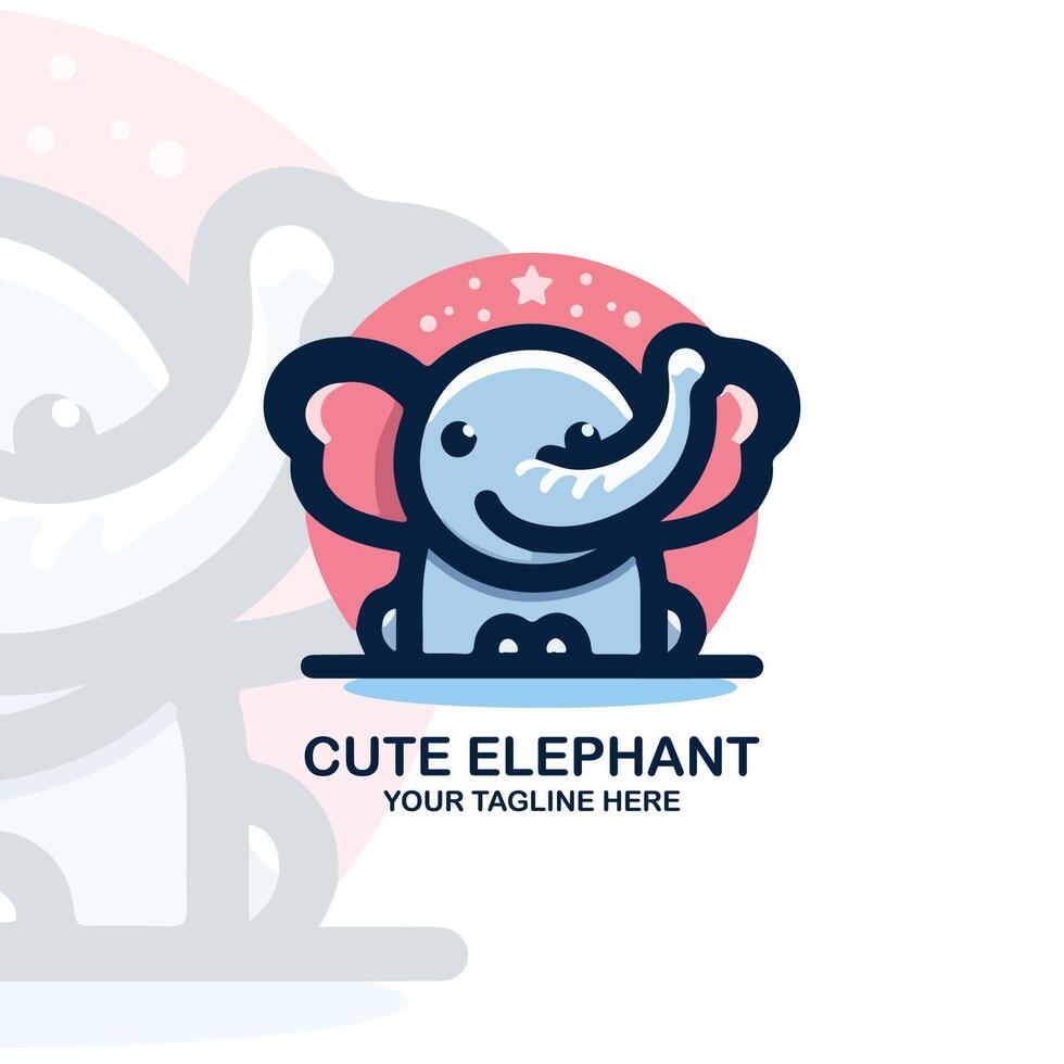 Cute Elephant Logo Mascot Design vector