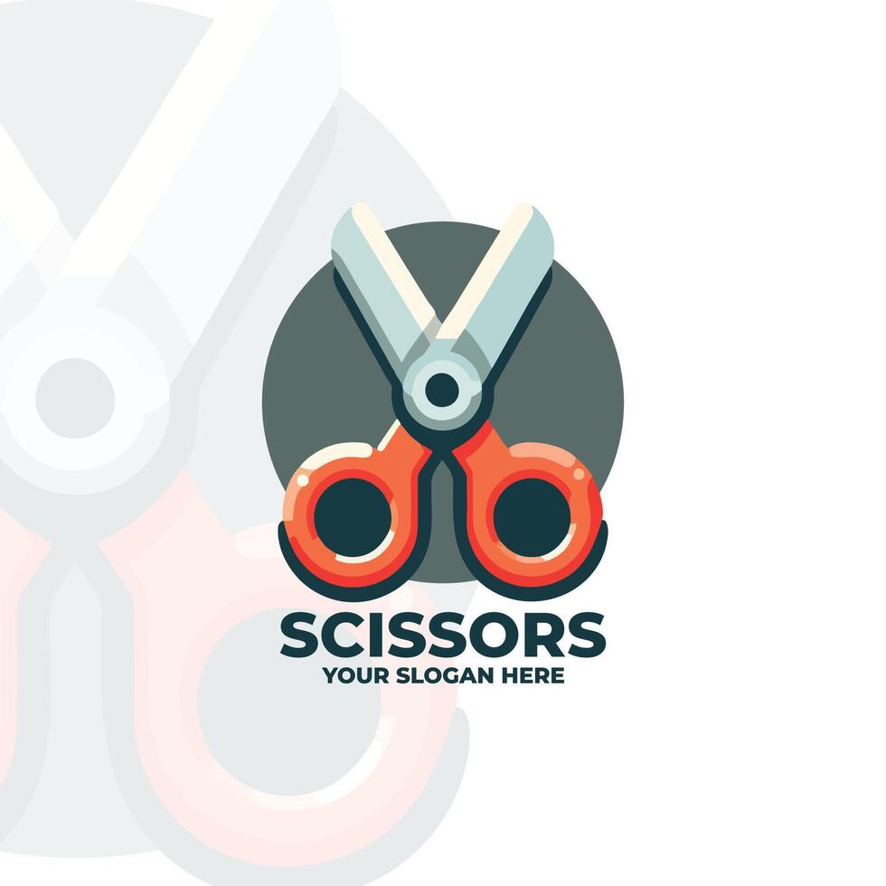 Flat design pair of scissors with rounded edges vector