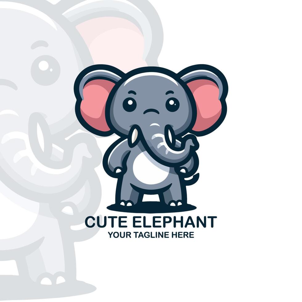 Cute Elephant Logo Mascot Design 47930092 Vector Art at Vecteezy