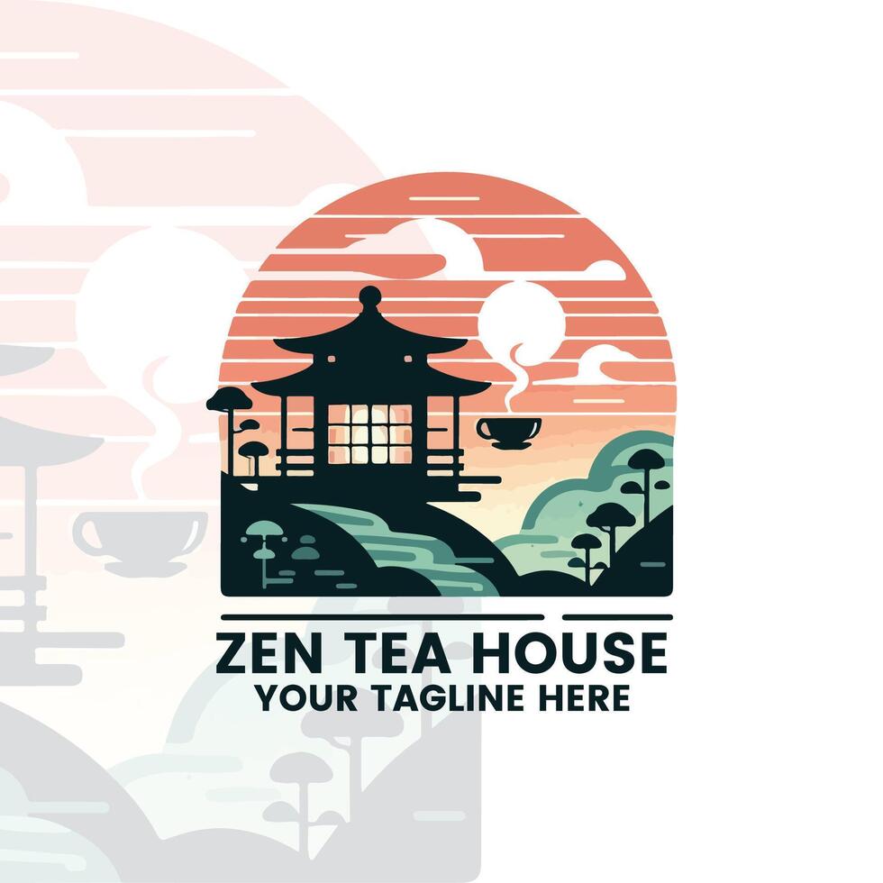 Zen Tea Logo Branding Design vector