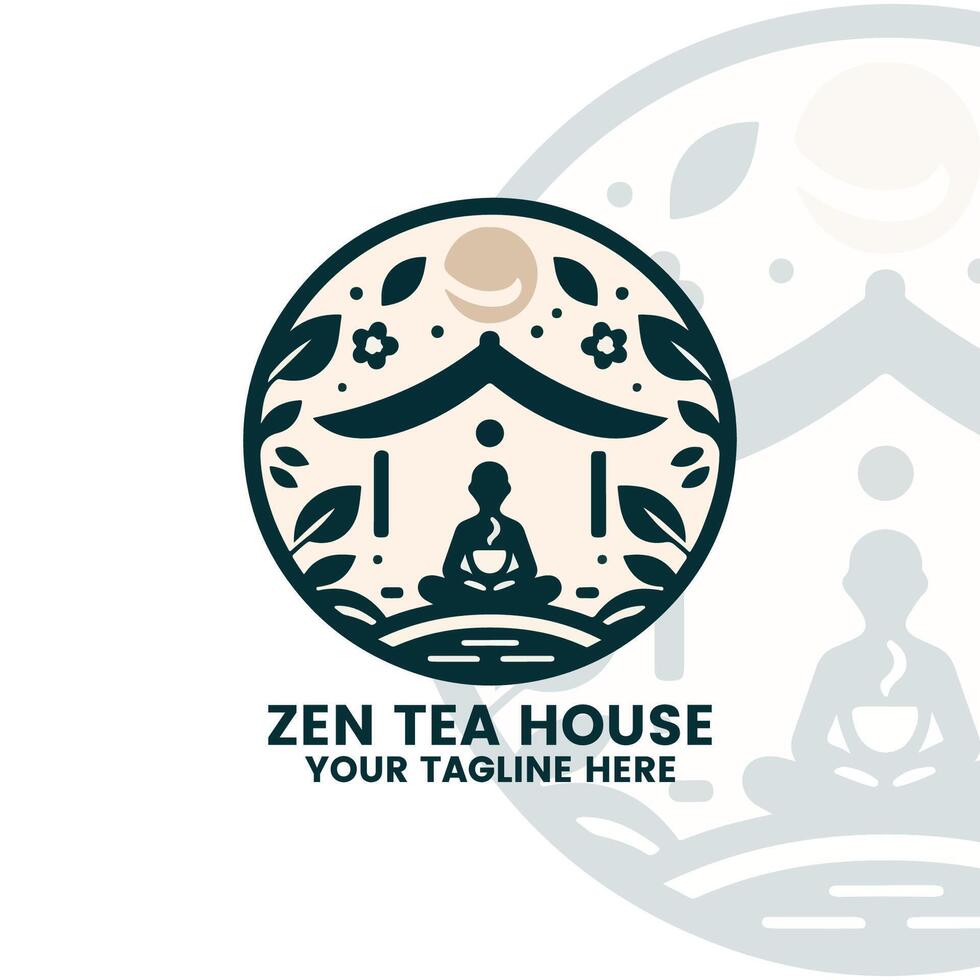 Zen Tea Logo Branding Design vector