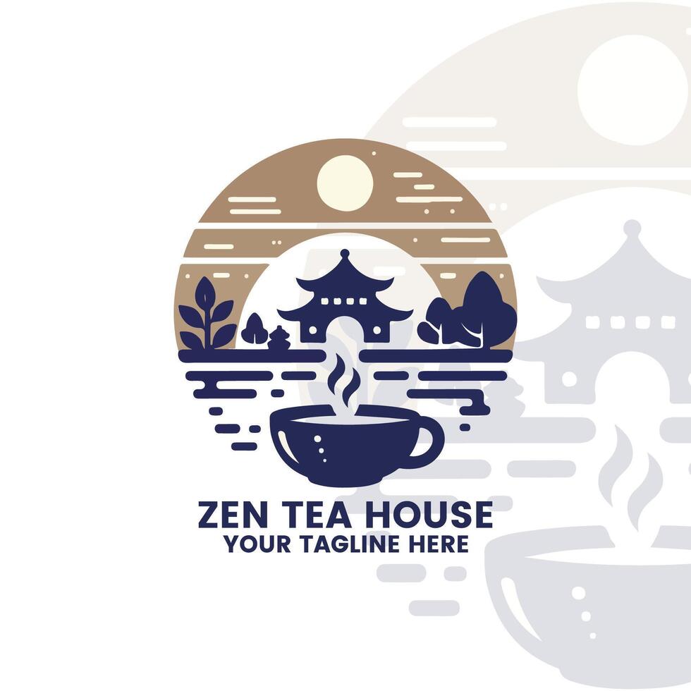 Zen Tea Logo Branding Design vector
