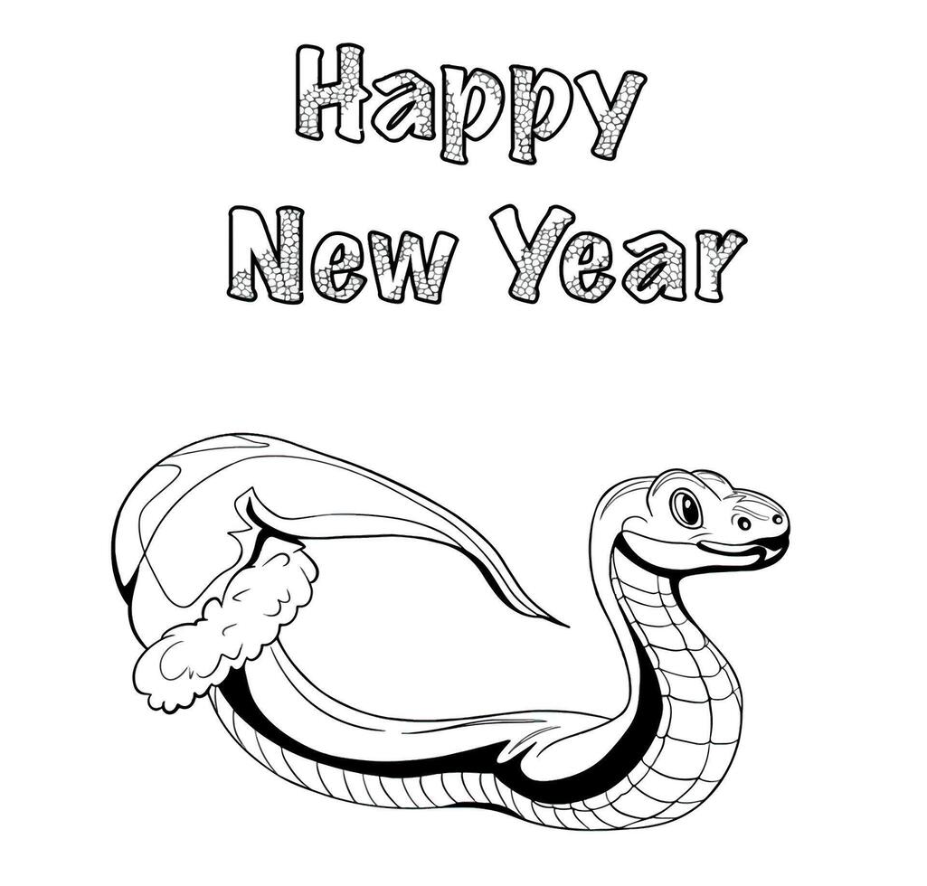 Modern Illustration for 2025 New Year Celebration - Japanese Style Year of the Snake Greeting Card vector