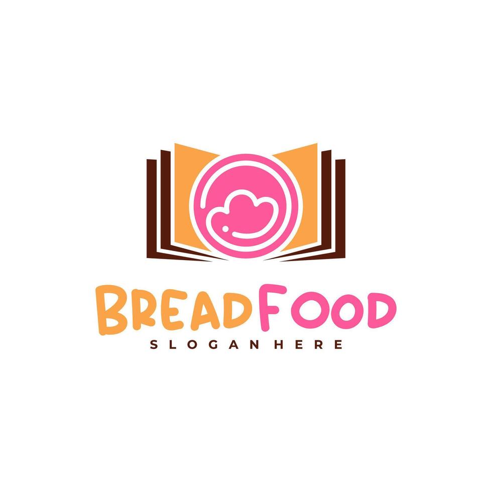 Bread Book logo template, Creative Bread logo design concepts vector