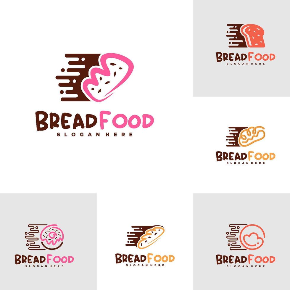Set of Fast Bread logo template, Creative Bread logo design concepts vector