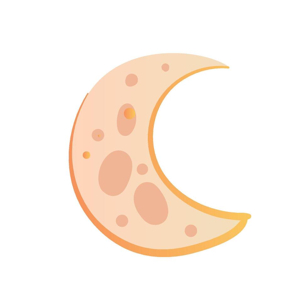 Half moon on a white background. vector