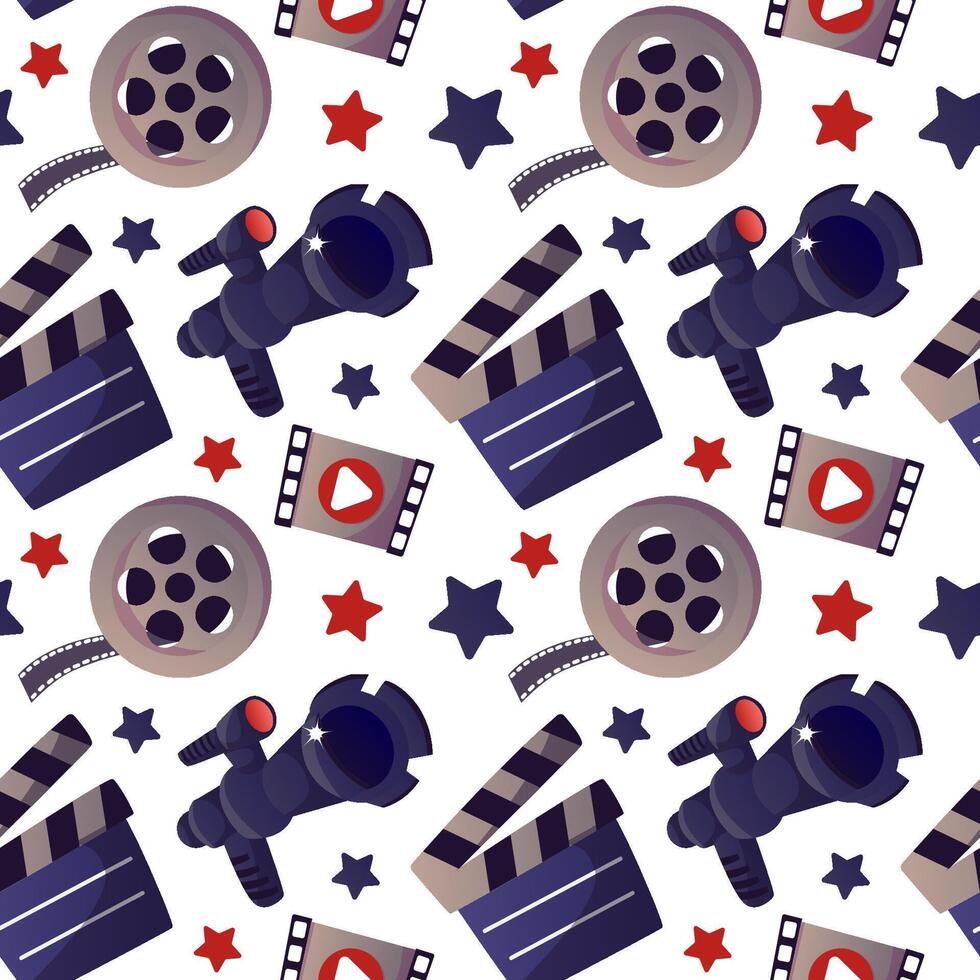 Cinema movie popcorn seamless pattern background concept. graphic design illustration element. vector