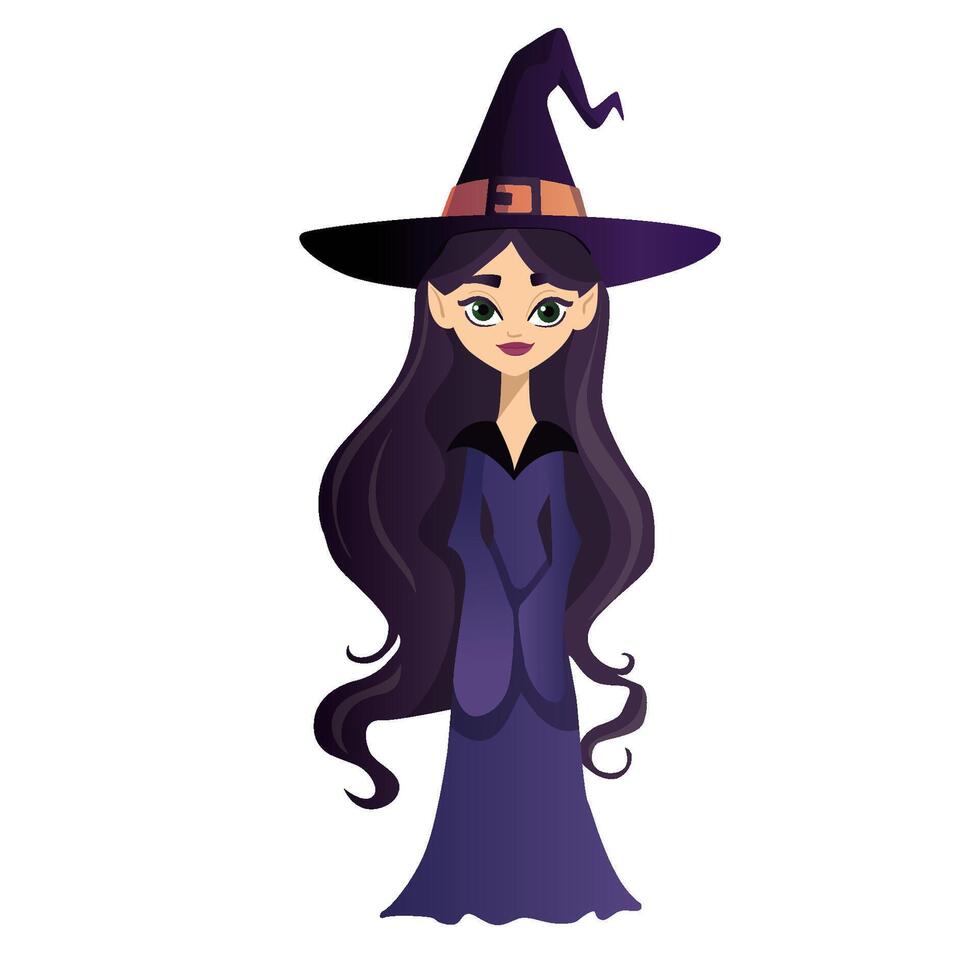 illustration of a cute witch vector