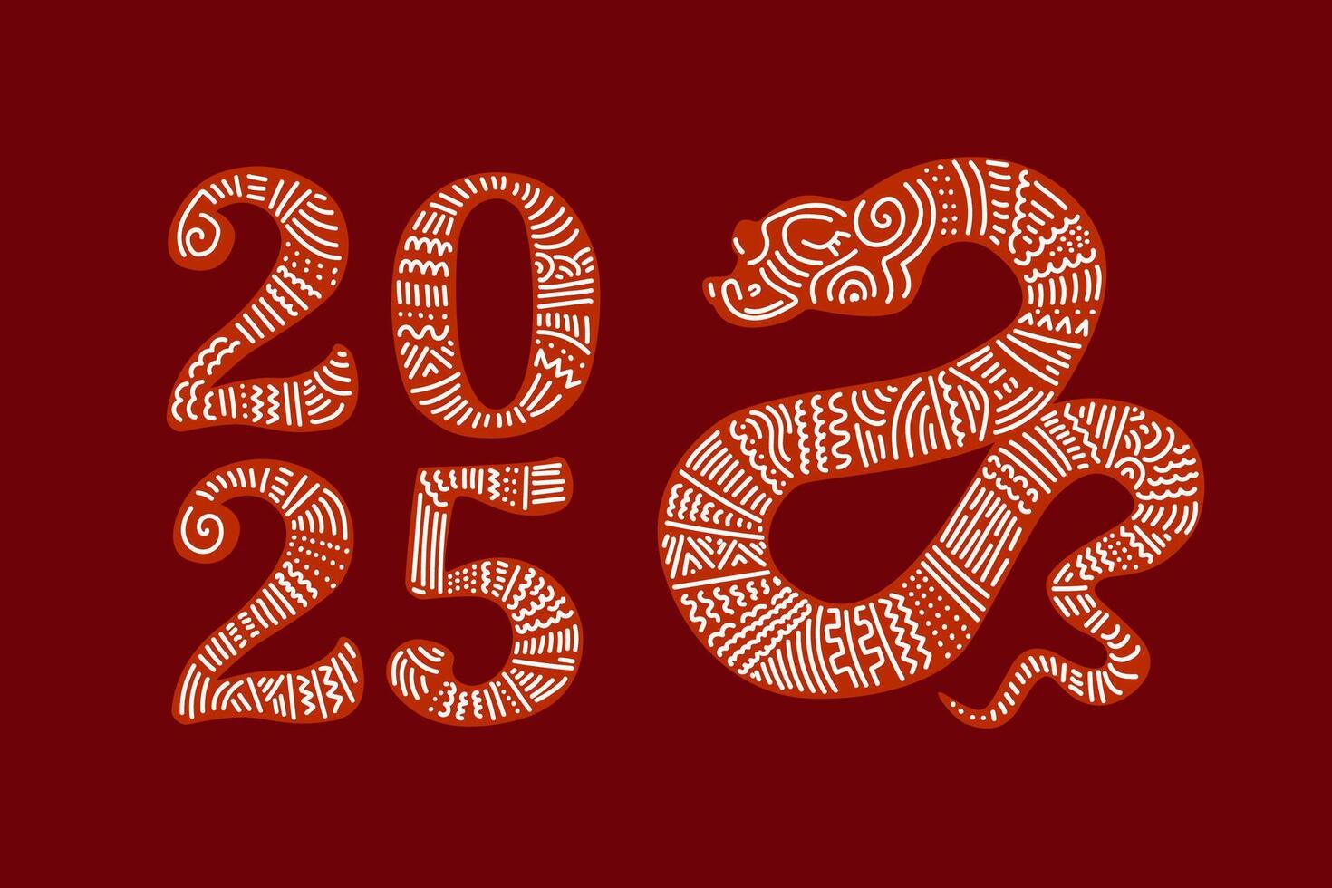 contento chino nuevo año 2025. serpiente zodíaco con linternas, nube en