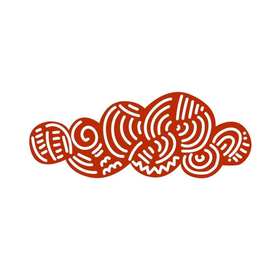 Asian cloud. Traditional cloudy ornaments in chinese, korean and japanese oriental style. decoration retro elements. Sky collection isolated on white background. vector
