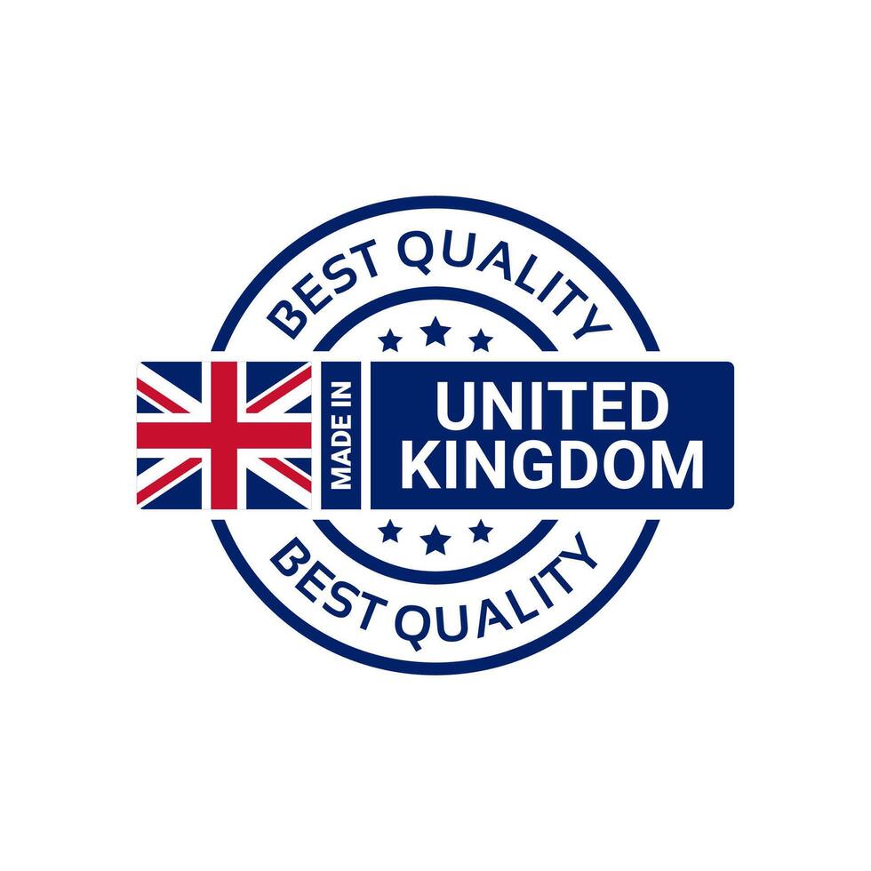 made in united kingdom badge icon stamp logo with flag. illustration vector