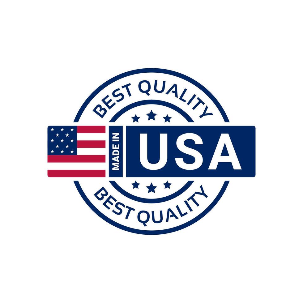 made in USA badge and icon with flag. illustration vector