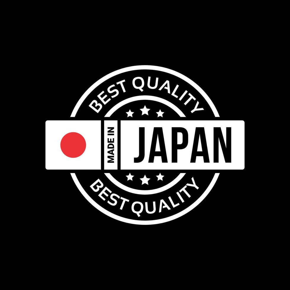 SQmade in japan badge and icon with flag. illustration vector