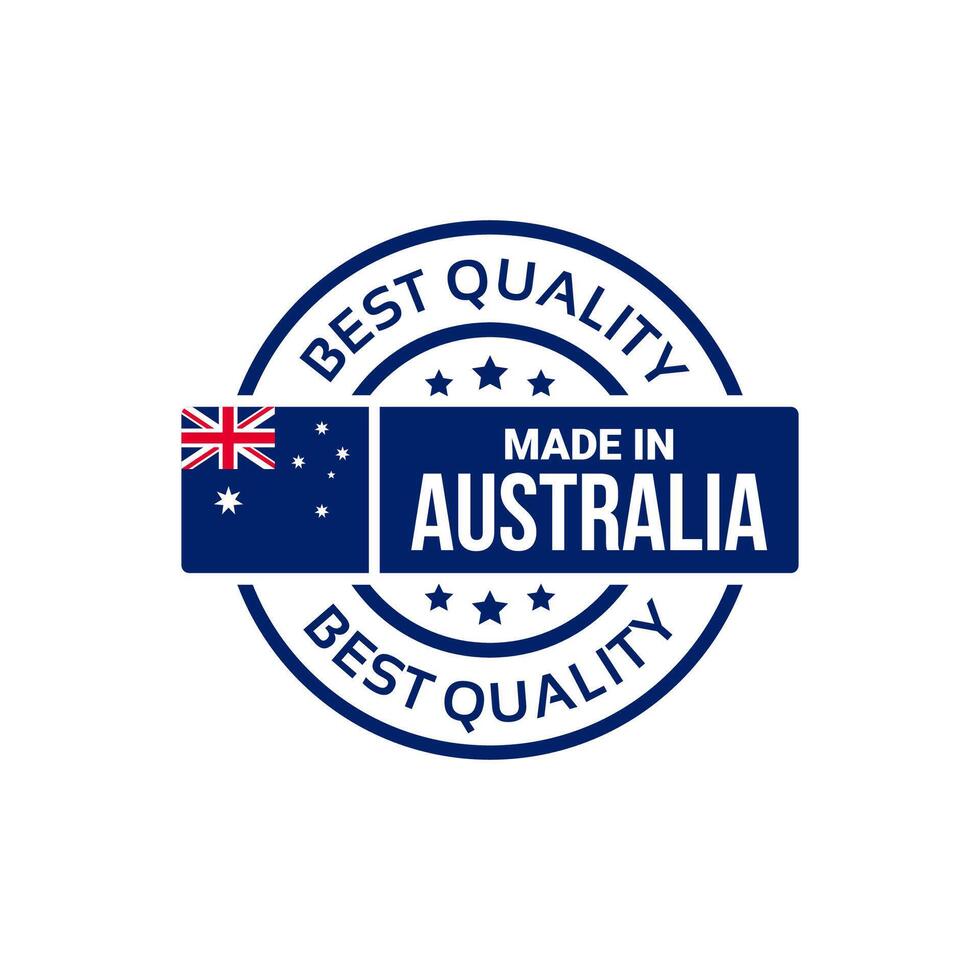 made in australia badge icon stamp logo with flag. illustration vector