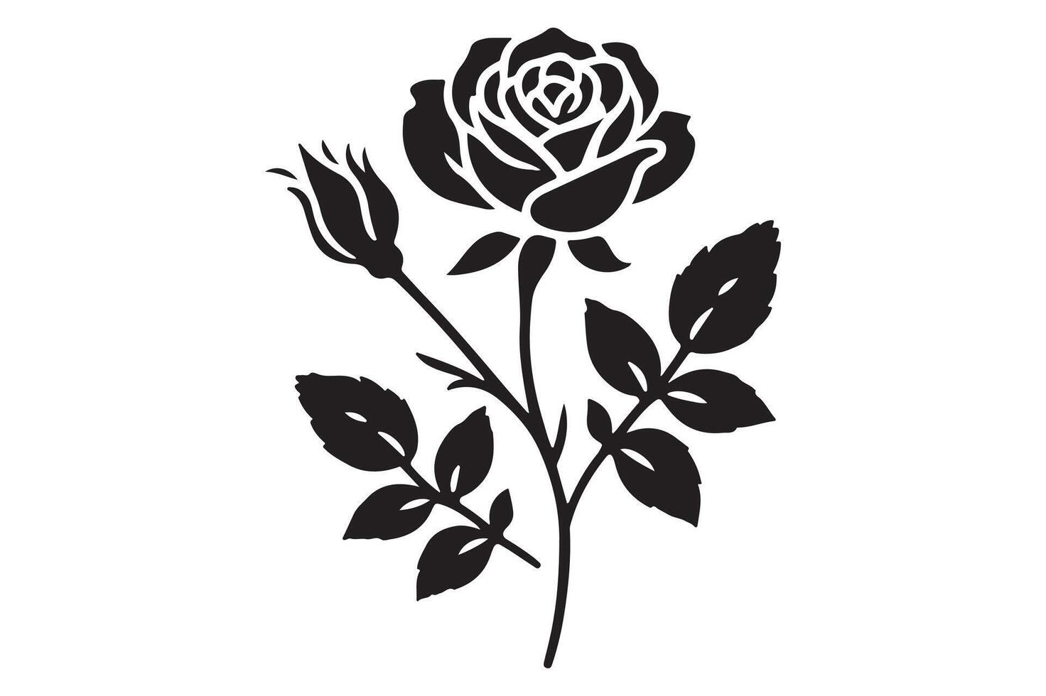 A silhouette of beautiful rose vector