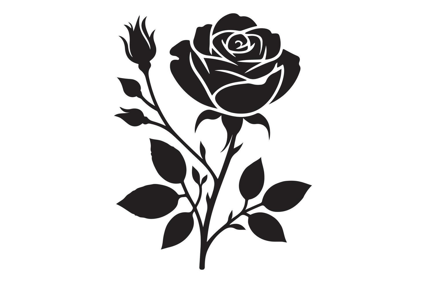 A silhouette of beautiful rose vector