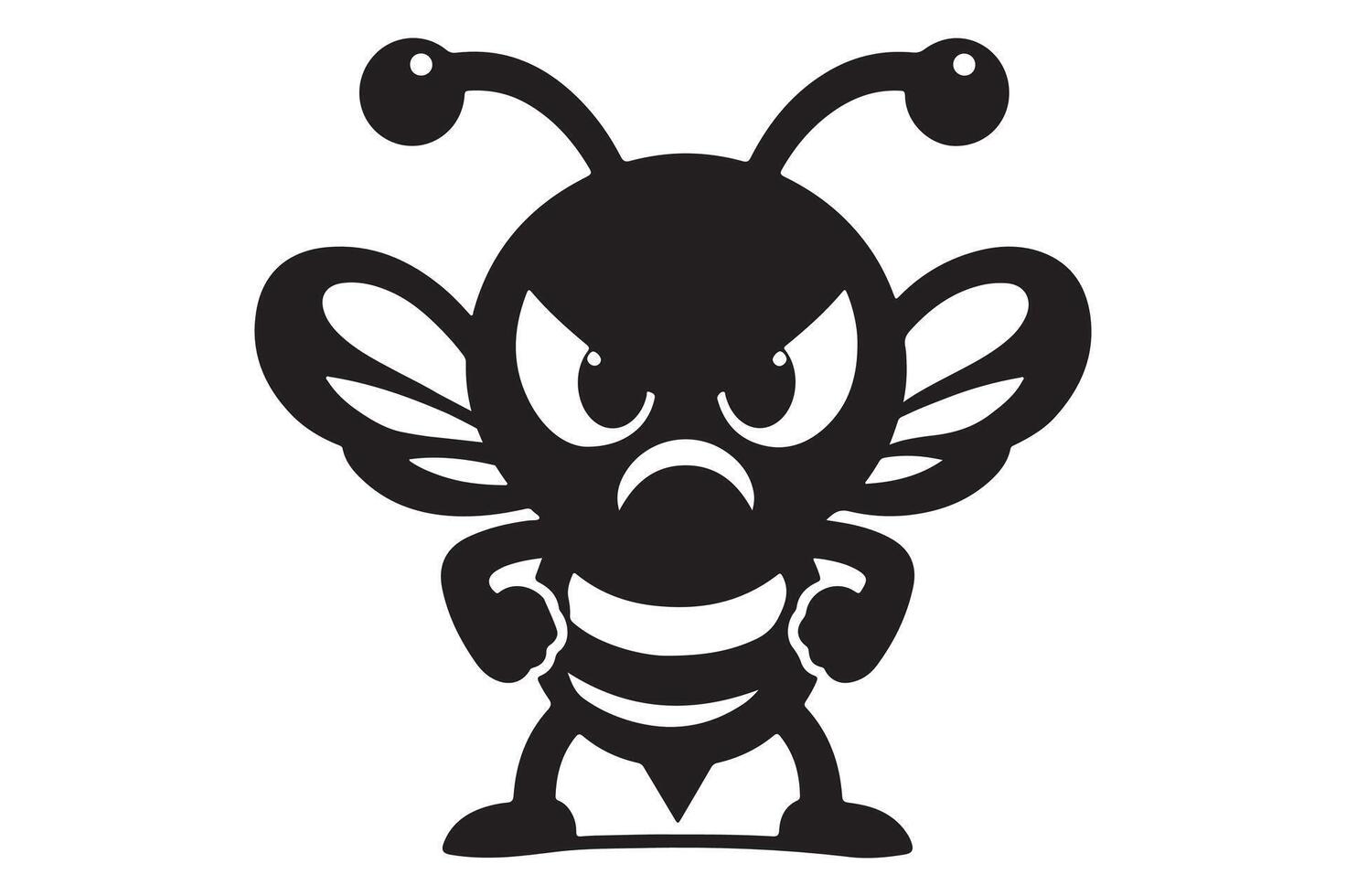 A silhouette of angry bee vector