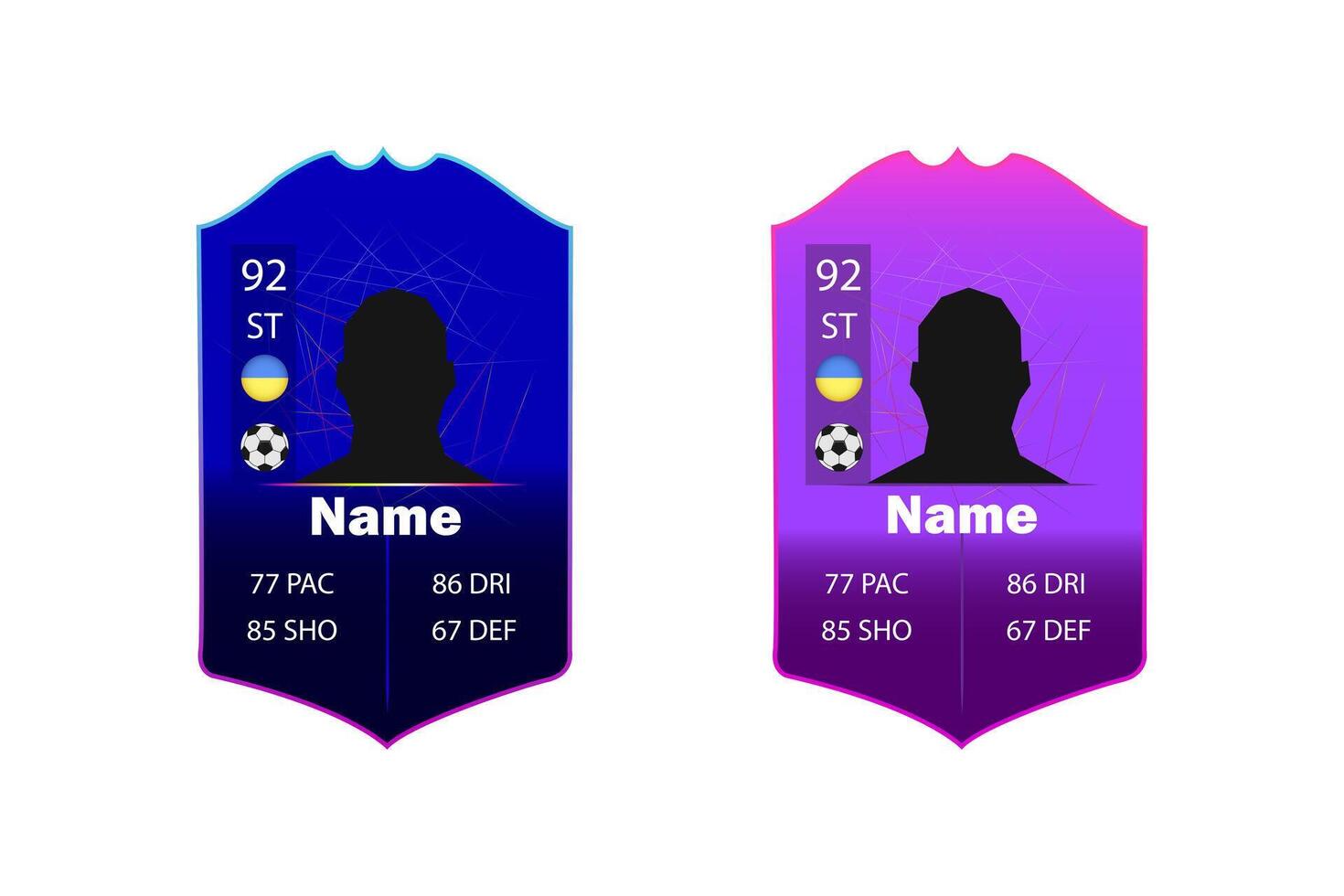 football cards for sports news blue and purple vector