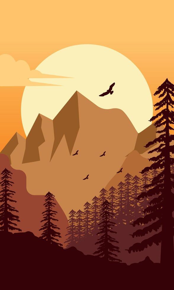 mountain peak poster illustration design vector