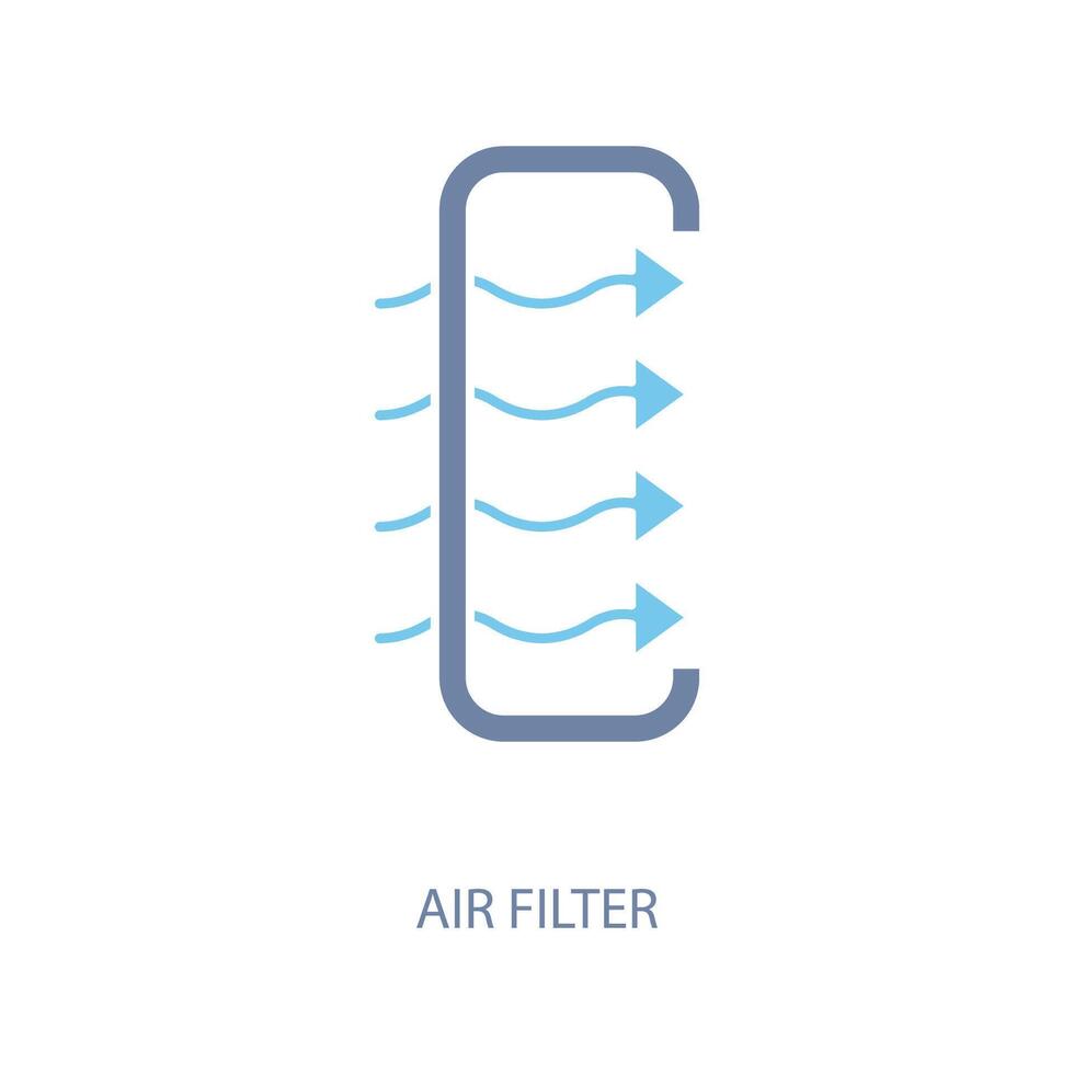 air filter concept line icon. Simple element illustration. air filter concept outline symbol design. vector