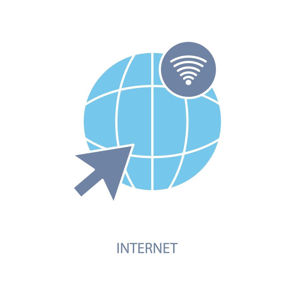 internet concept line icon. Simple element illustration. internet concept outline symbol design. vector