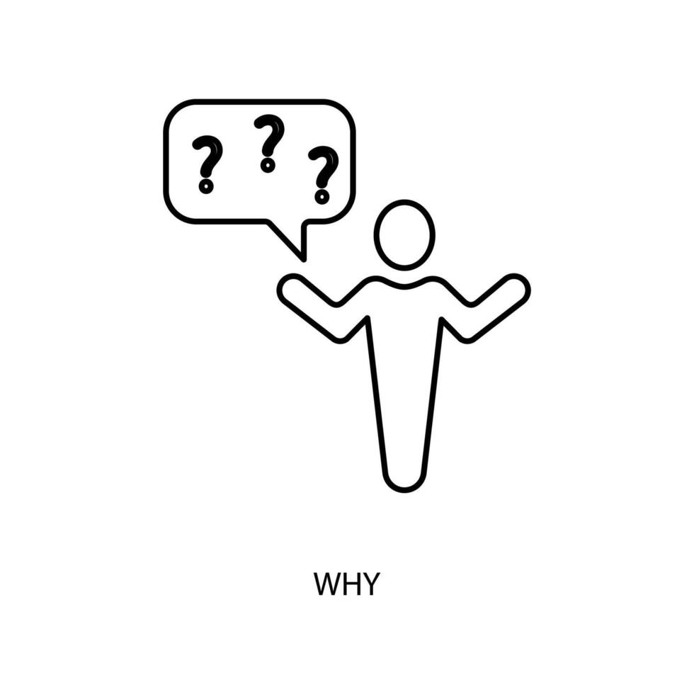 why concept line icon. Simple element illustration. why concept outline symbol design. vector