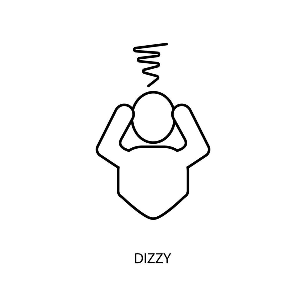 dizzy concept line icon. Simple element illustration. dizzy concept outline symbol design. vector