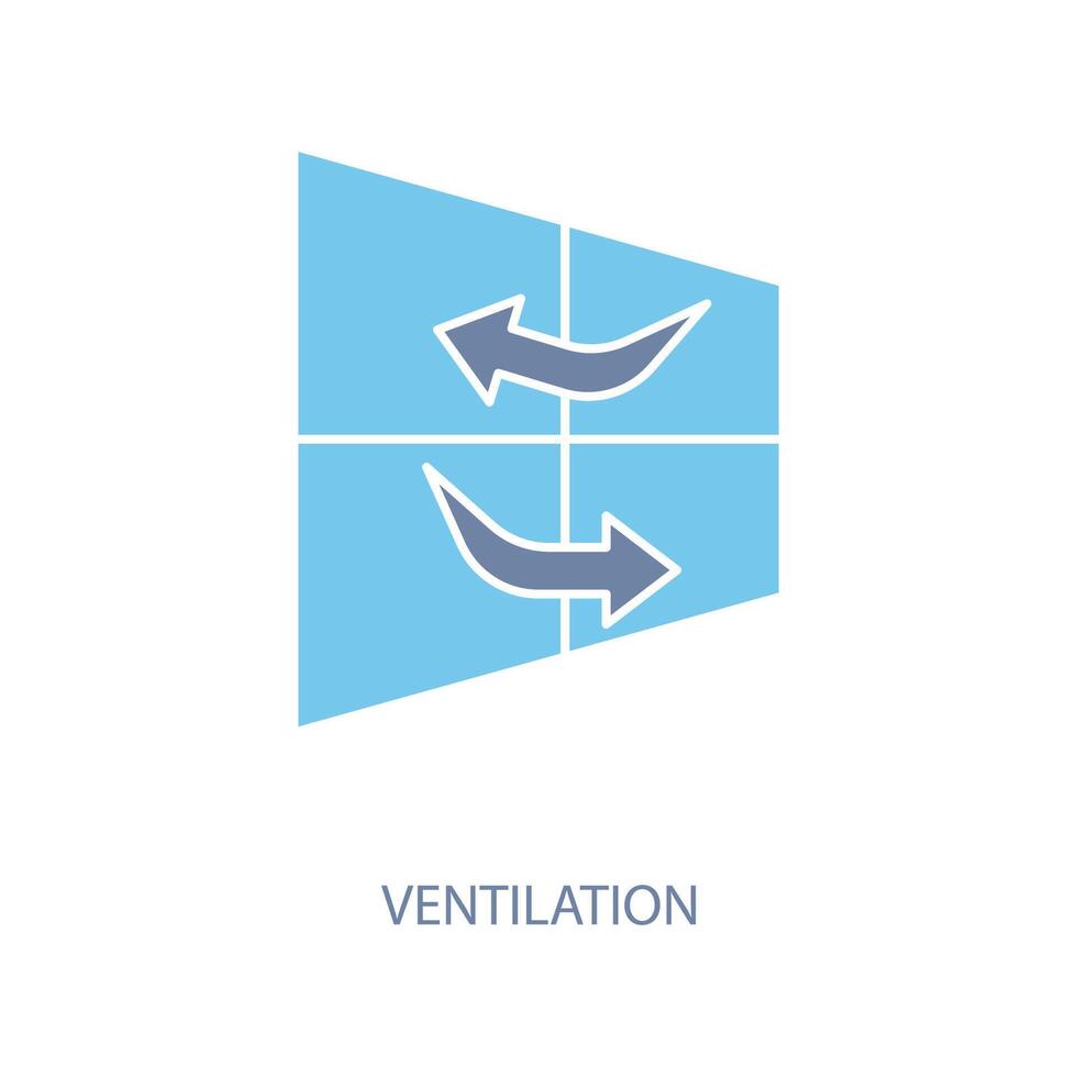 ventilation concept line icon. Simple element illustration. ventilation concept outline symbol design. vector