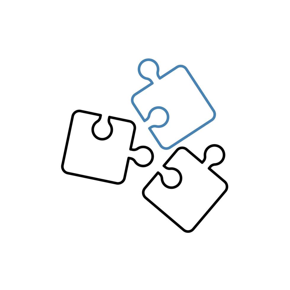 puzzle concept line icon. Simple element illustration. puzzle concept outline symbol design. vector