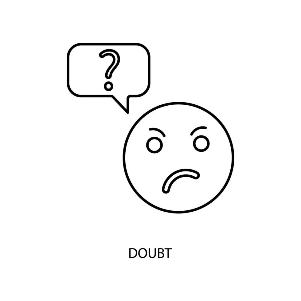 doubt concept line icon. Simple element illustration. doubt concept outline symbol design. vector