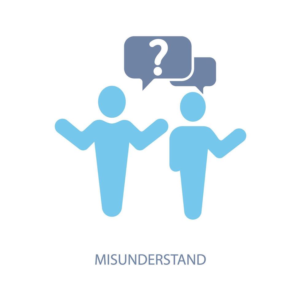 misunderstand concept line icon. Simple element illustration. misunderstand concept outline symbol design. vector