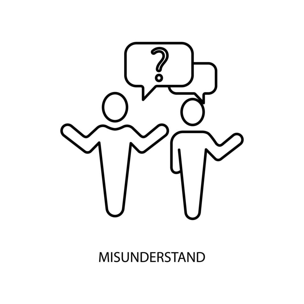 misunderstand concept line icon. Simple element illustration. misunderstand concept outline symbol design. vector