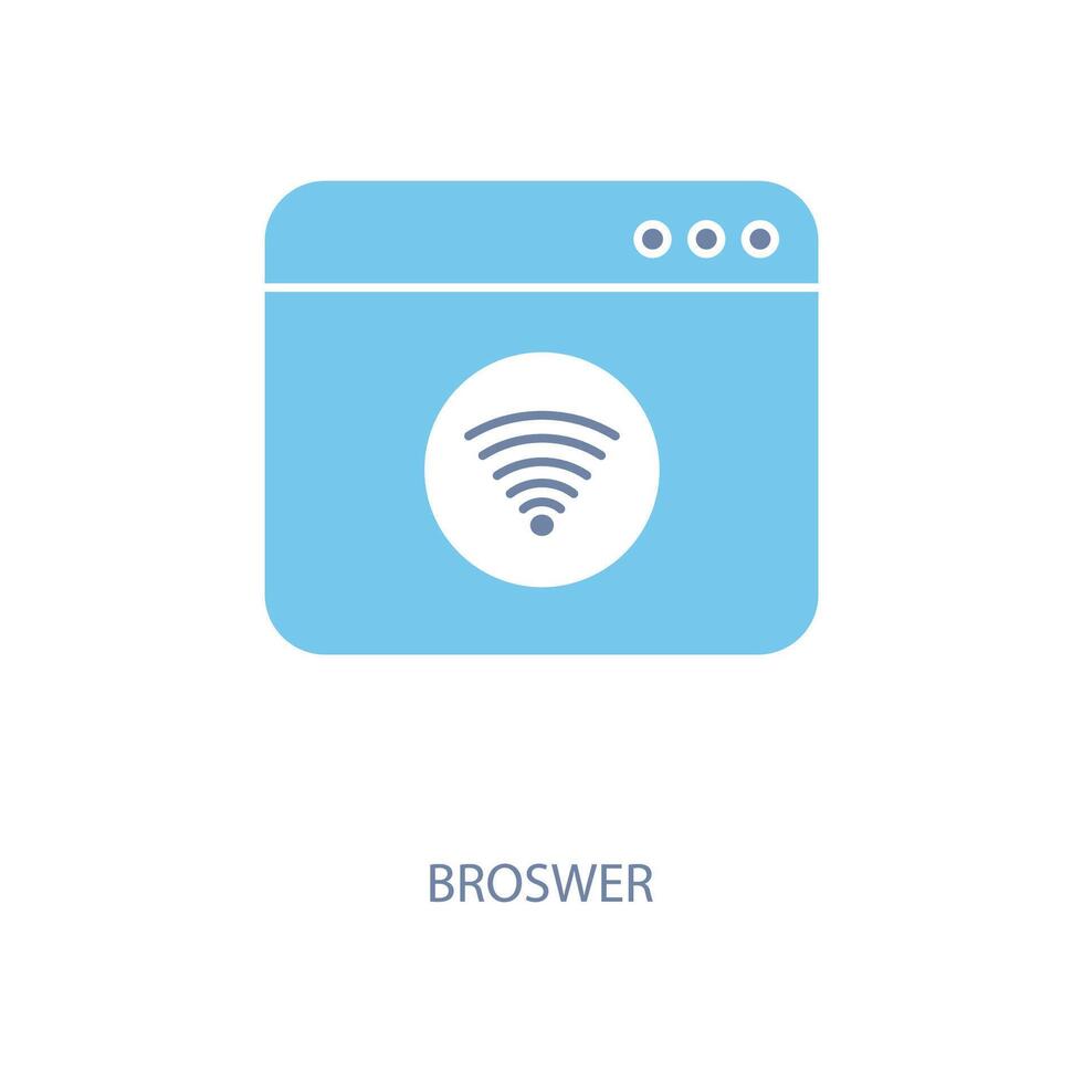 broswer concept line icon. Simple element illustration.broswer concept outline symbol design. vector