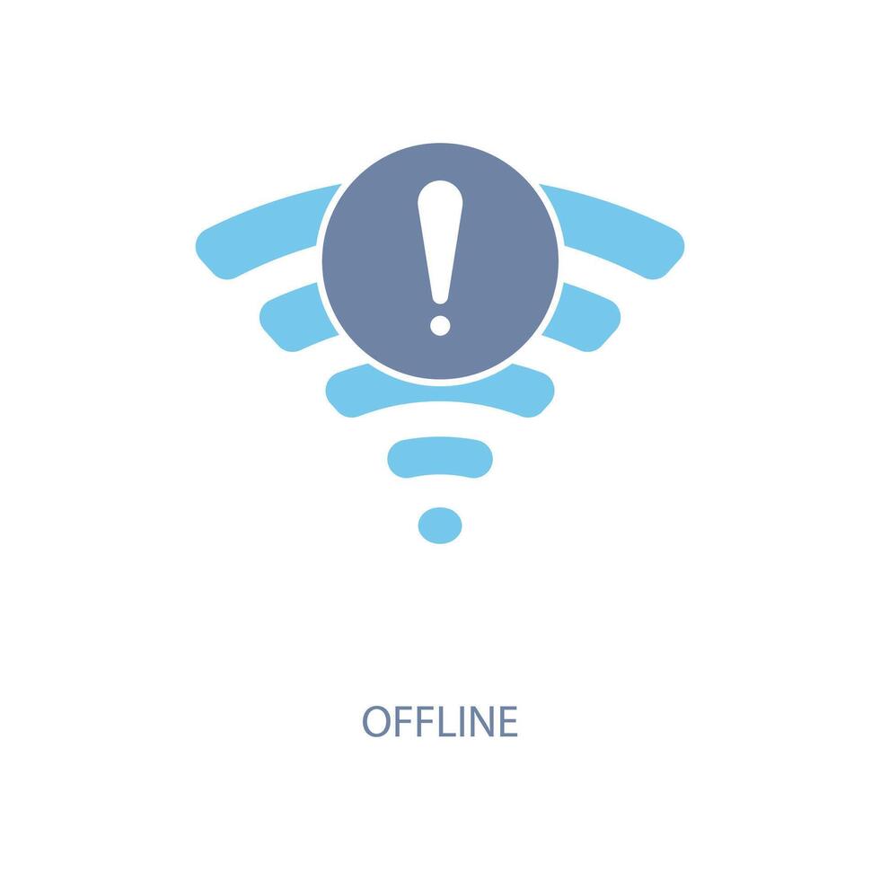 offline concept line icon. Simple element illustration.offline concept outline symbol design. vector