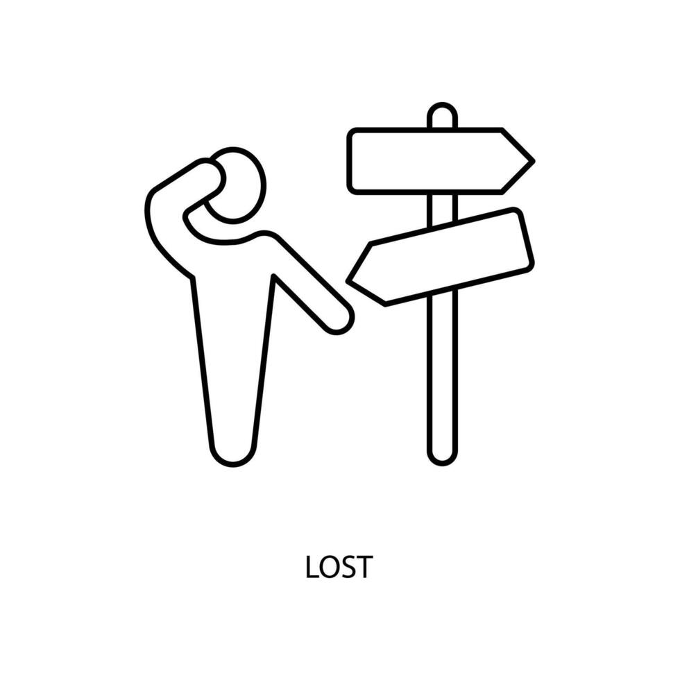 lost concept line icon. Simple element illustration. lost concept outline symbol design. vector