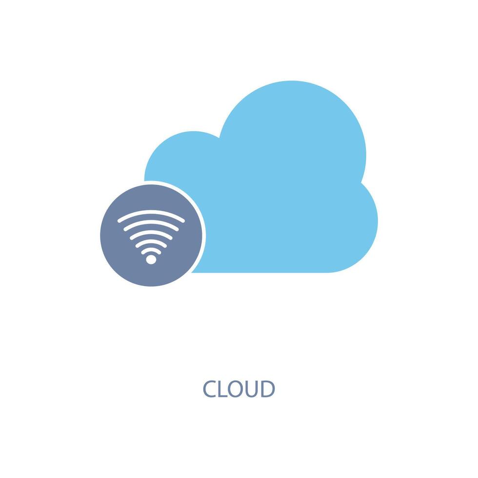 cloud concept line icon. Simple element illustration.cloud concept outline symbol design. vector