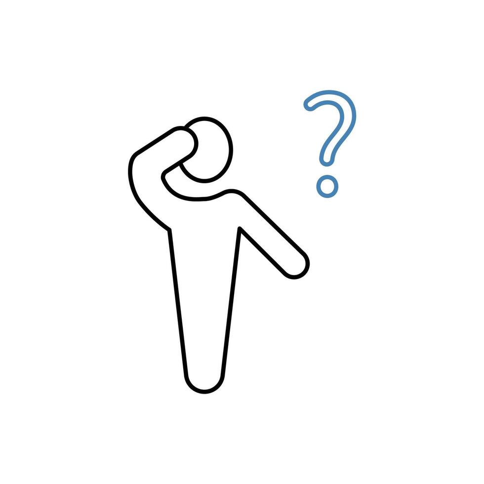 confused concept line icon. Simple element illustration. confused concept outline symbol design. vector