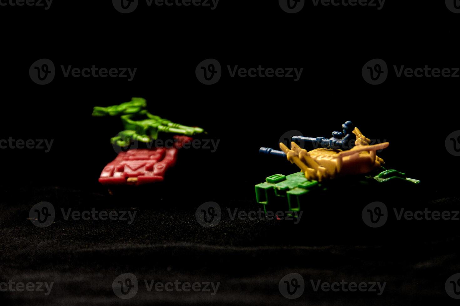 Plastic tank miniatures depicting conditions of conflict and war photo