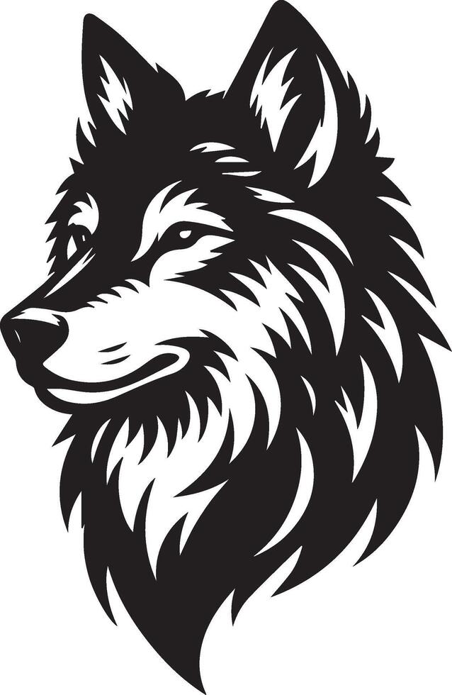 wolf black illustration vector