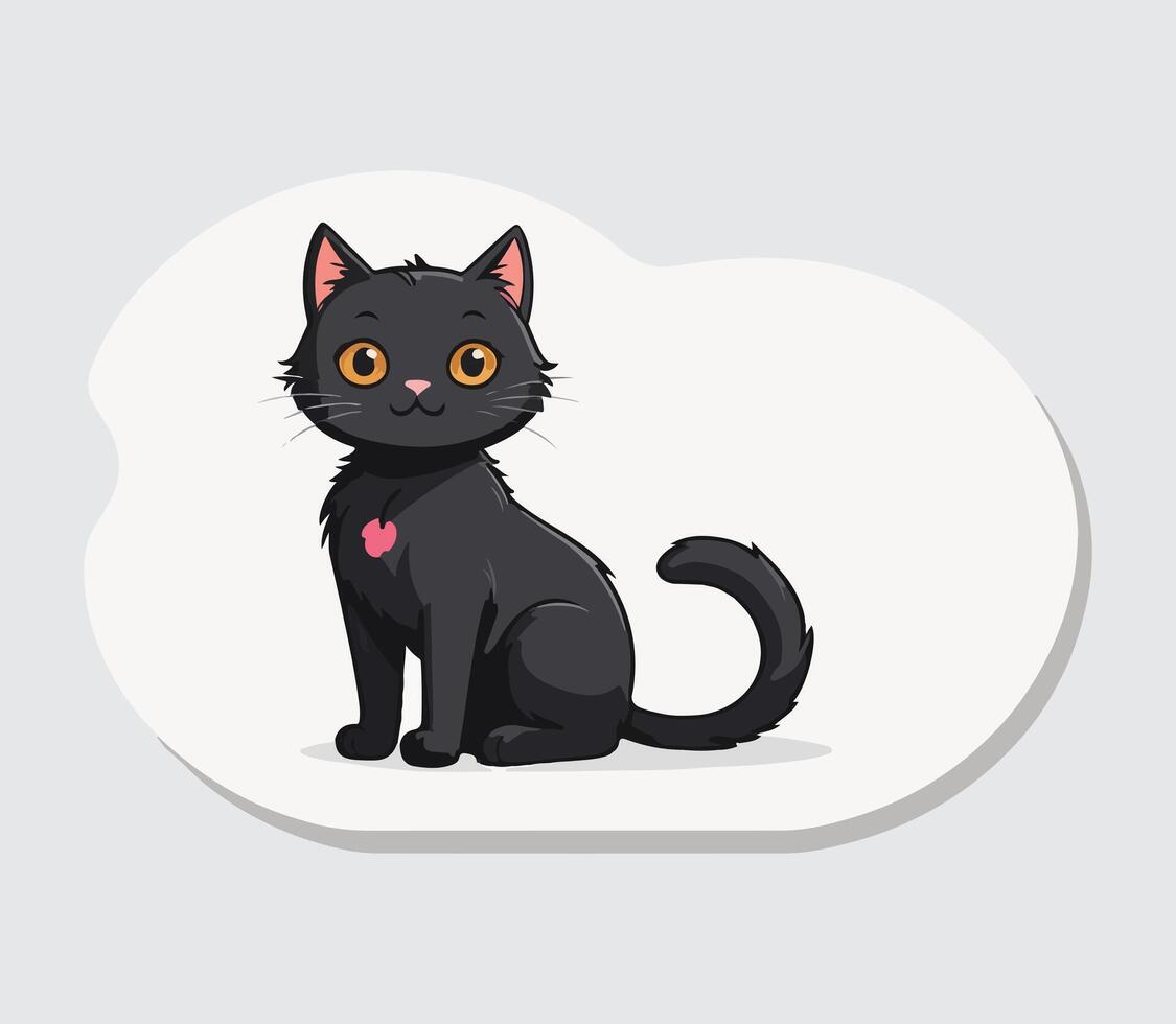 Cat cute sticker and logo vector