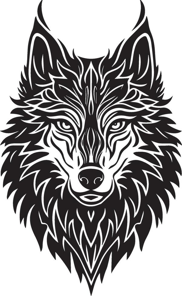 wolf black illustration vector