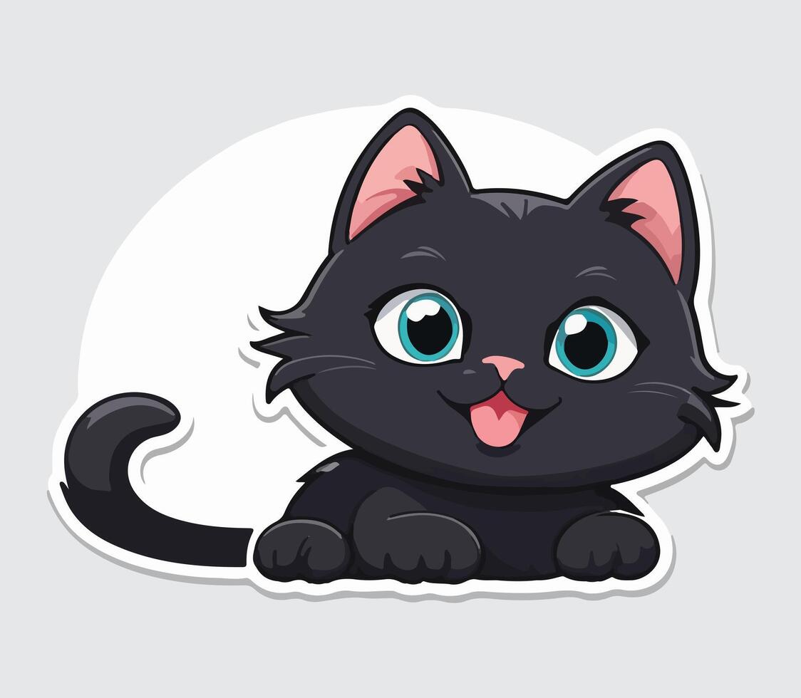 Cat cute sticker and logo vector