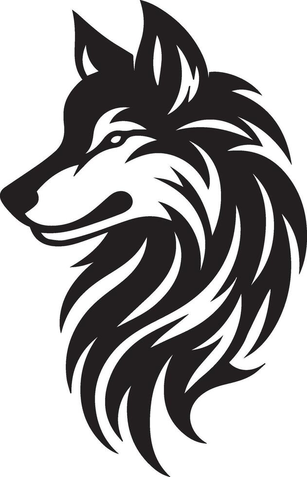 wolf black illustration vector