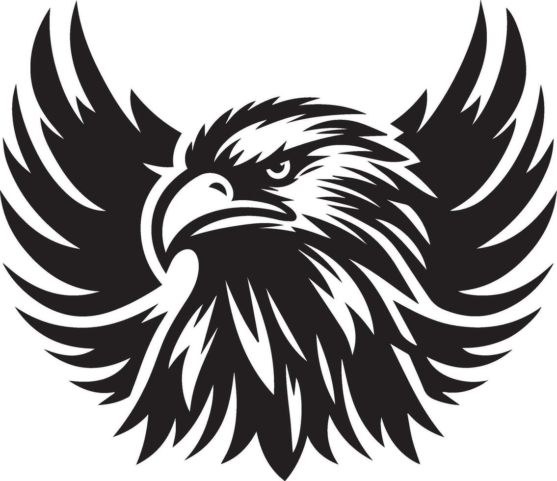 Black eagle illustration vector