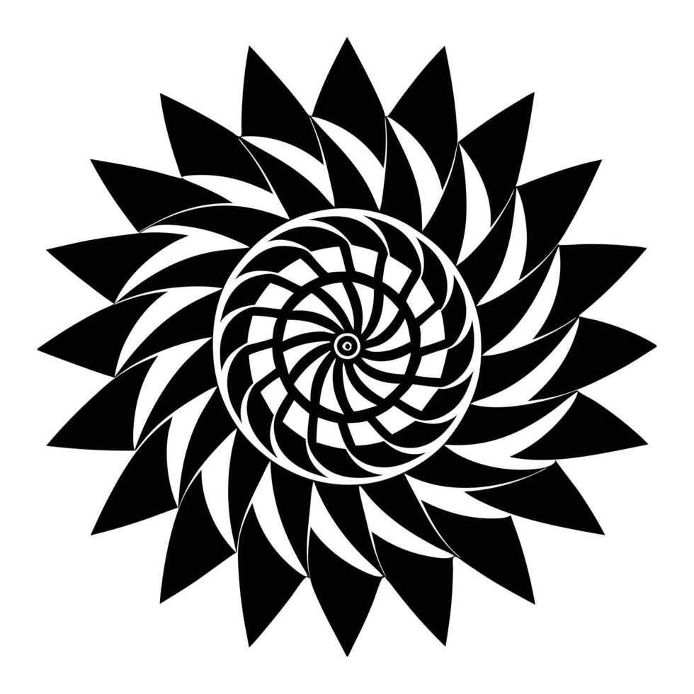 Spiral Mandala A central spiral with basic patterns vector