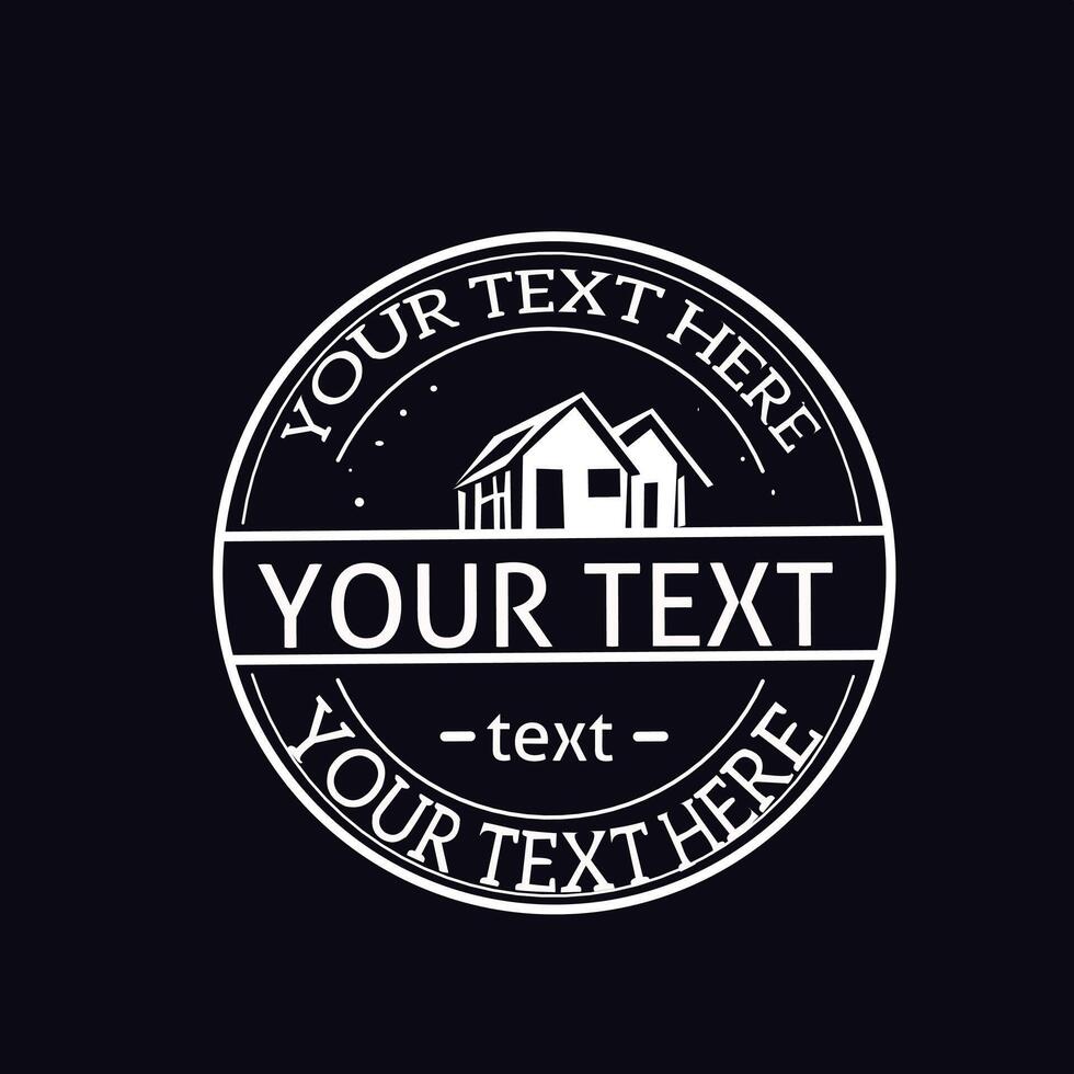 a house logo with a text box for your text vector