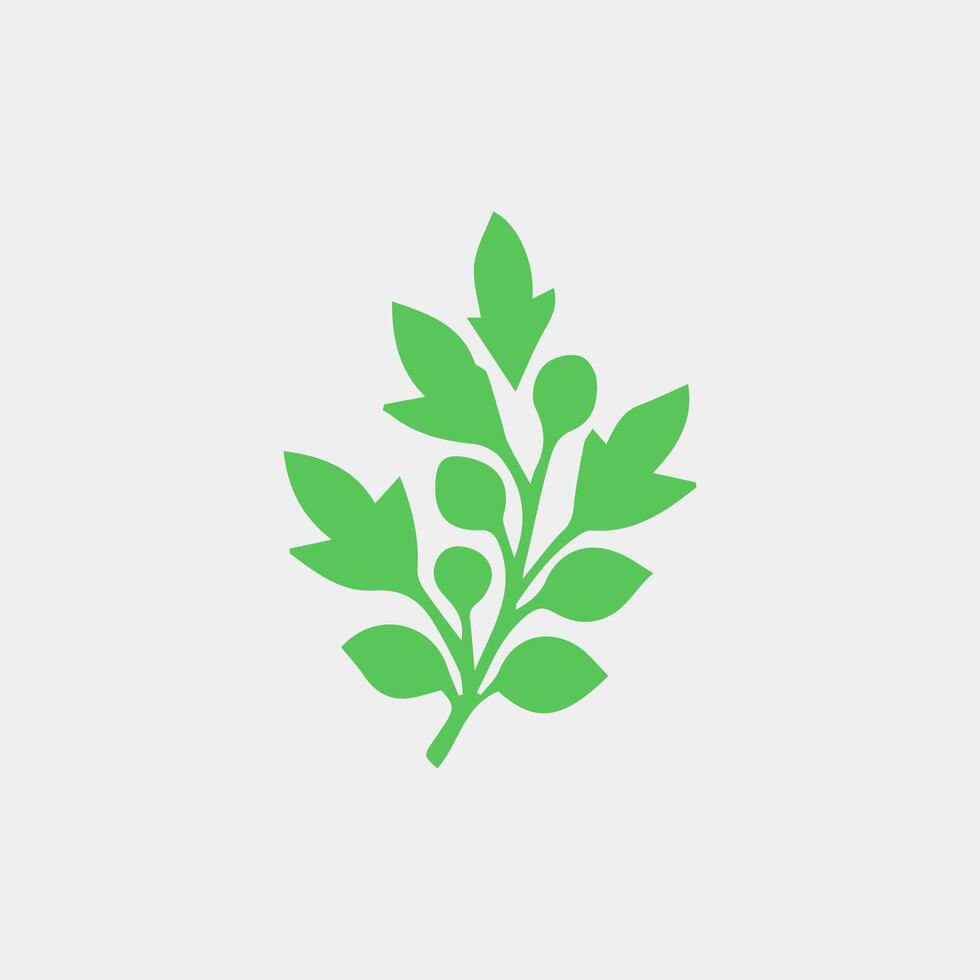 green leaf icon white background vector